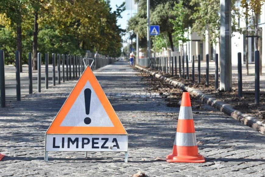 Limpeza de caleiras na Alameda dos Oceanos