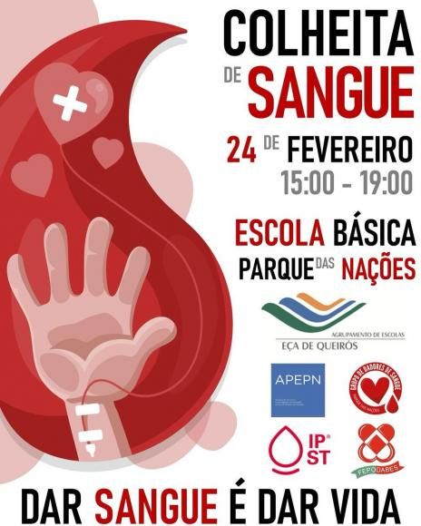 Colheita de sangue dia 24 de fevereiro na EBPN