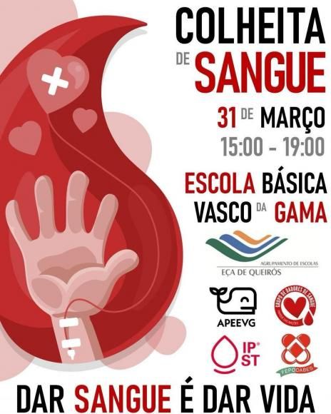 Colheita de sangue dia 31 de mar&ccedil;o na EBVG