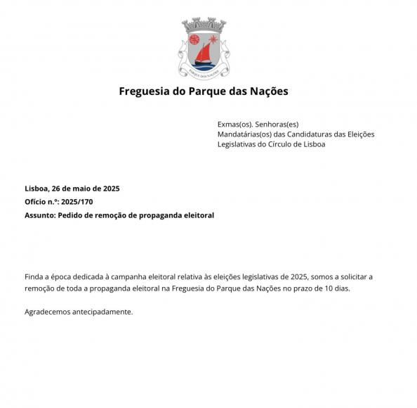 Freguesia sem cartazes das Legislativas
