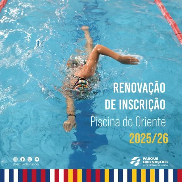 Renova&ccedil;&atilde;o de inscri&ccedil;&otilde;es na Piscina do Oriente