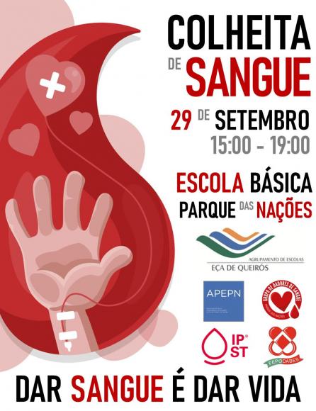 Colheita de sangue dia 29 de setembro na EBPN