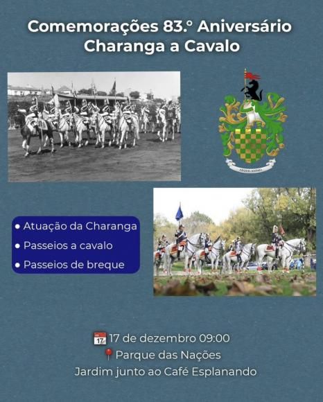 Hoje, a partir das 9h, assista &agrave; atua&ccedil;&atilde;o da Charanga da GNR a Cavalo inclu&iacute;da nas comemora&ccedil;&otilde;es do 83.&deg; Anivers&aacute;rio da Charanga