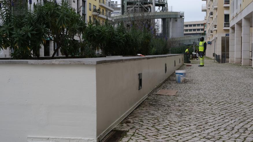 Pinturas no passeio do Adamastor