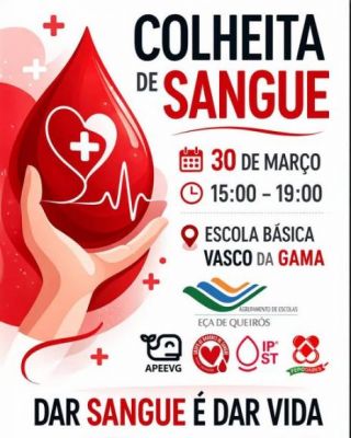 Colheita de sangue dia 30 de mar&ccedil;o na EBVG