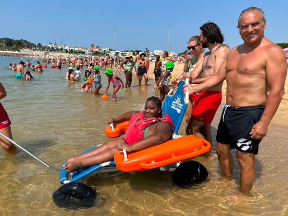 A alegria de estar na praia