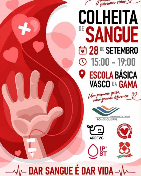 Colheita de sangue dia 28 de setembro na EBVG