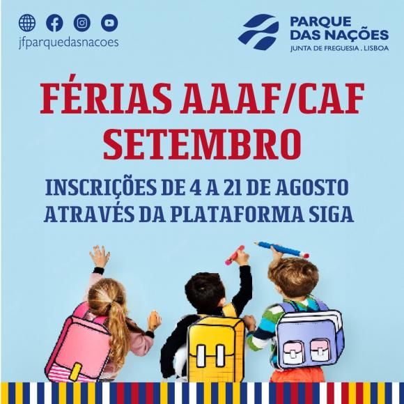 Inscri&ccedil;&otilde;es AAAF/CAF em F&eacute;rias at&eacute; 21 de agosto