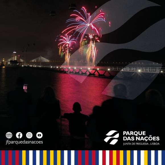 Luzes de Natal e Fogo de Artifício no Parque