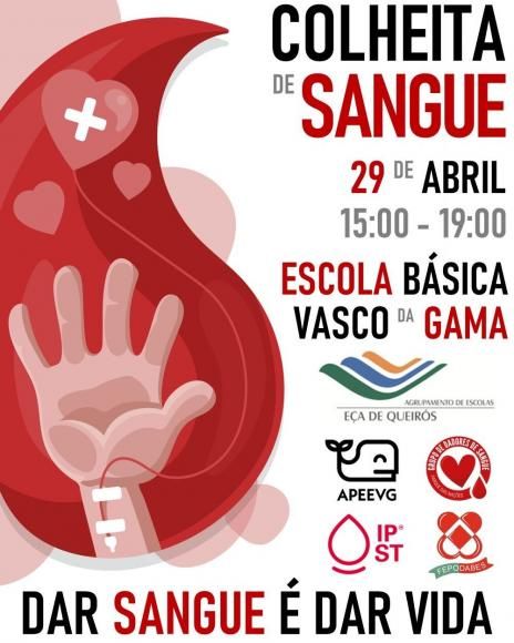 Colheita de sangue dia 29 de abril na EBVG
