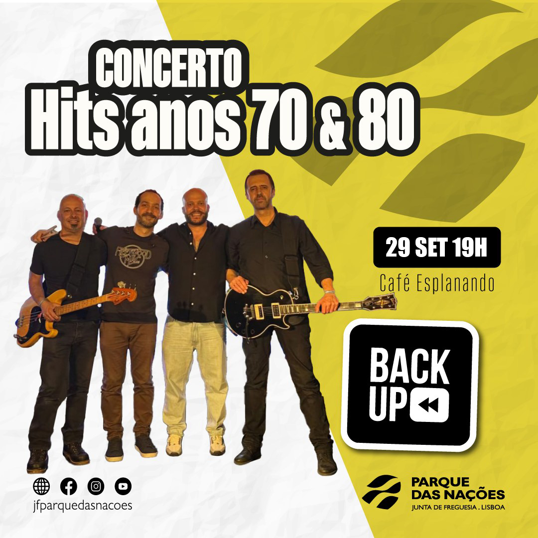 Concerto de Hits anos 70 & 80 pela banda “Backup”