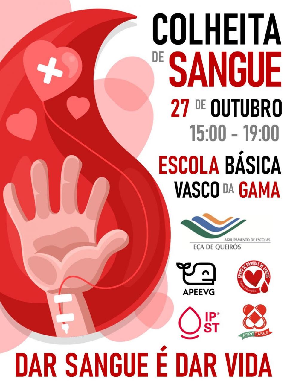 Colheita de sangue dia 27 de outubro na EBVG